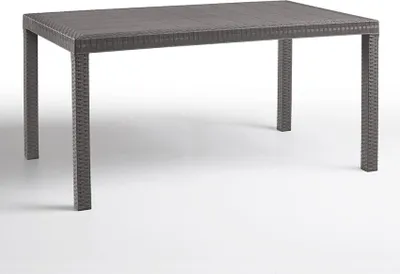 Image de Table de jardin d'extérieur 150x90cm en rotin-polypropylène Houston