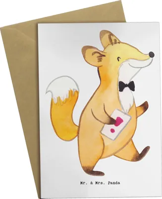 Produktbild von Mr. & Mrs. Panda Grußkarte Unternehmensberater Herz - Weiß - Geschenk, osterkarte, einladungskarten, weihnachtskarten, osterkarten, babykarte