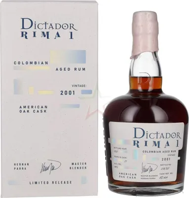 Immagine prodotto di Dictador RIMA 1 21 anni AMERICAN OAK Cask Annata 2001 44,00 %  0,70 lt.