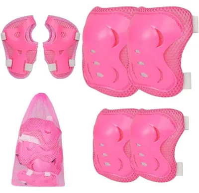 Productafbeelding van Kniebeschermers kinderset 6-in-1, bescherming voor schaatsen, B-Rosa (3-12 jaar)