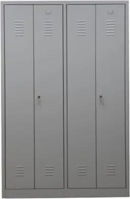 Produktbild von Garderobenspind Camel | 4-Fächer & 2-Schlösser| HxBxT 180x117x50 cm | Zylinderschloss | Grau