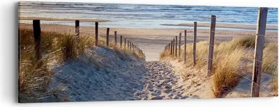 Produktbild von Bild auf Leinwand - Leinwandbild - Meer Strand Düne - 90x30cm - Wand Bild - Wanddeko - Wandbilder - Leinwanddruck - Bilder - Kunstdruck - Wanddekoration - Leinwand bilder - Wandkunst - AB90x30-3612