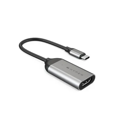 Produktbild von HyperDrive - Videoadapter - 24 pin USB-C männlich zu HDMI weiblich - Silber - Support von 8K 60 Hz, Support von 4K 144 Hz