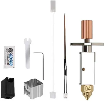 Image de Kit d'extrudeuse en céramique pour imprimante 3D, jusqu'à 300 °C, tête d'impression de rechange avec buse en laiton à faible frottement, compatible avec différentes imprimantes 3D