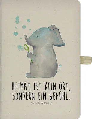 Produktbild von Mr. & Mrs. Panda notizbuch Elefant Seifenblasen - Transparent - Geschenk, Liebe, Liebesspruch, Heimat, A5, Skizzenbuch, Elefanten, Lustige Sprüche, Journal, Tagebuch