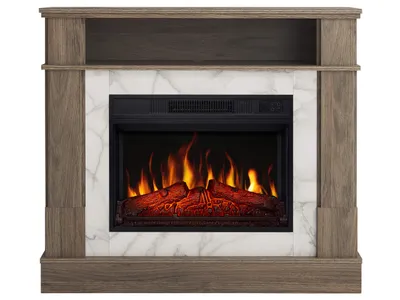Obrázek produktu pro Elektrický krb ArtiFlame For Living AF23S dub šedý – Vestavný elektrický krb 1800 W, realistický efekt plamenů LED, topná funkce, dálkové ovládání, časovač