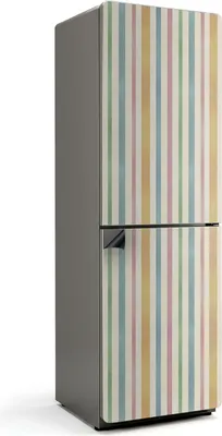 Zdjęcie produktu dla Paski w delikatnych kolorach - Magnetyczna osłona lodówki - Magnetyczna folia dekoracyjna do kuchni - Magnetyczna dekoracja lodówki - Samoprzylepna tablica magnetyczna - Folia magnetyczna na drzwi lodówki - 60x190 cm