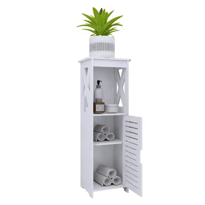 Produktbild von Badezimmerschrank mit 1 Tür 1 offenes Fach 22x20x75cm Weiß