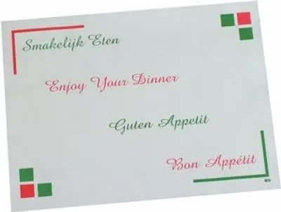 Produktbild von 1000 Papstar Tischsets, Papier 30 cm x 40 cm weiss Guten Appetit 12559 Papiertischsets Platzsets