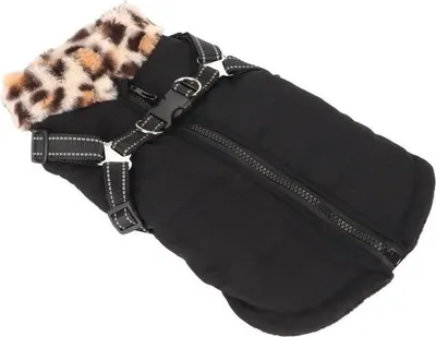 Produktbild von Wintermantel für Hunde – Warme und stylische Jacke – Größe M – Schwarz – Wasserdicht