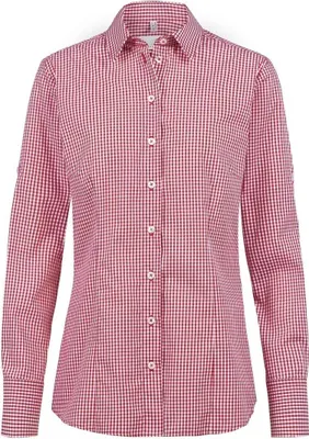 Produktbild von Greiff BASIC Damen Bluse Langarm Kent Regular vichy karo Rot 50