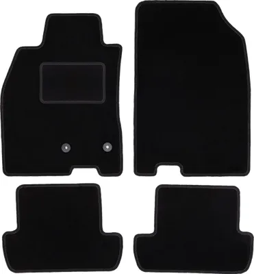 Image de Tapis en velours noir pour : Renault Mégane III berline, coupé, Grand Tourer, break (2008-2015)