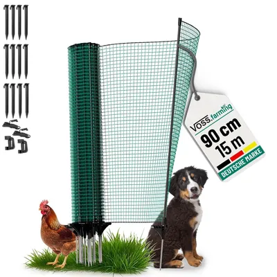 Produktbild von Weidezaun Elektrozaun Kleintiernetz - 15 m - 90 cm - Grün - Für Garten und Hof
