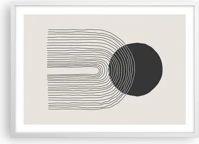Produktbild von Gerahmtes Poster - Weißer Rahmen - Boho Abstraktion Geometrie - 70x50 cm - Wand Bild - Wanddeko - Wandbilder - Kunstposter - Wandposter - Bilderrahmen - Bilder - Kunstdruck - P2WAA70x50-4747