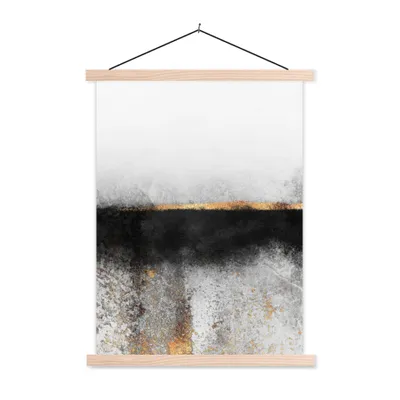 Produktbild von MuchoWow® Textilposter Gold - Abstrakt - Luxus 120x160 cm mit holzfarbenen Rahmen - Plakatkarton