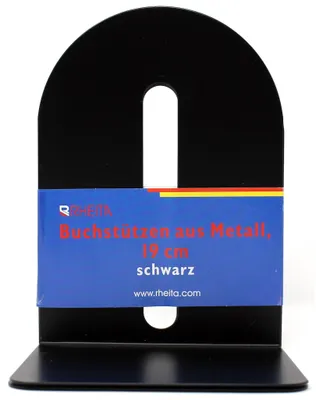 Produktbild von Rheita Buchstützen aus Metall mit abgerundete Kanten schwarz, 16,5 cm