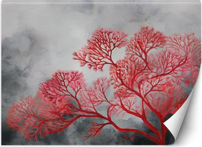 Produktbild von Vlies fototapete Bäume Pflanzen rot 400x280 cm Feeby Rot inkl. Kleber einfache Montage