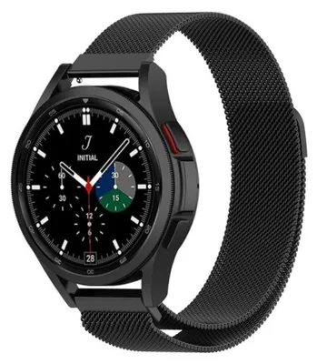 Produktbild von By Qubix Milanaise-Armband - Schwarz - passend für Samsung Galaxy Watch 4 Classic - 42 mm / 46 mm