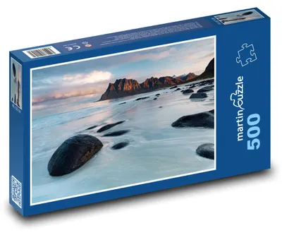 Obrázok produktu pre Puzzle 500 Skalnaté pobrežie s horami - martinpuzzle
