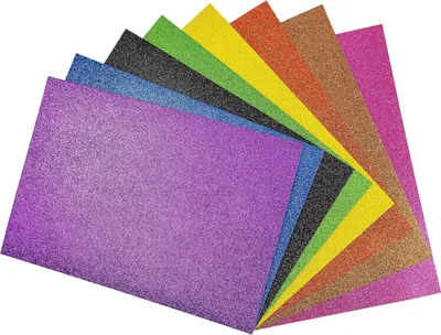 Produktbild von Interdruk Bastelschaum-Glitzer 8 Blatt verschiedene Farben