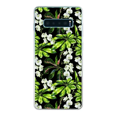 Produktbild von MuchoWow® Handyhülle Schutzhülle Hülle für Samsung Galaxy S10 Plus Blatt - Orchidee - Muster Silikon Softcase Handy Hülle - Schutzhülle