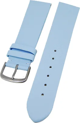 Produktbild von Uhrenarmband weiches Kalbslederband Eisblau ohne Naht 22mm
