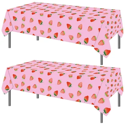 Produktbild von Tischdecke Erdbeer-Design 2 Stück 137x274cm Kunststoff für Partydekoration