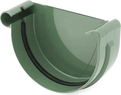 Produktbild von BRYZA Dachrinnenvorkopf LINKS Kunststoff Ø 125 mm, Grün RAL 6020
