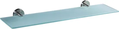 Produktbild von Wandregal mit Glas und Edelstahl - Badezimmerregal - 1 Stück - gebürsteter Edelstahl - 50 cm x 12 cm
