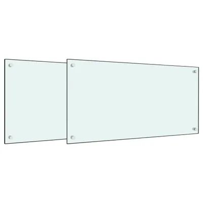 Obrázok produktu pre Kuchynské zásteny 2 ks biele 80x60 cm tvrdené sklo