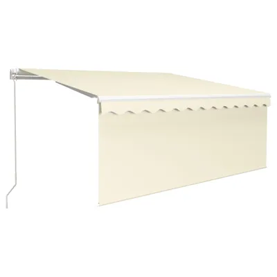 Image de vidaXL Marquise manuellement rétractable avec store 3x2,5 m Crème
