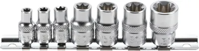 Immagine prodotto di Set di chiavi a bussola BGS Profilo E azionamento quadro 6,3 mm (1/4") / 10 mm (3/8") SW E6 - E16 7 pezzi - 2027