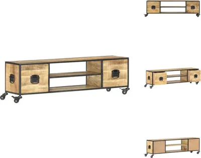 Produktbild von vidaXL TV-Schrank 130x30x39 cm Massivholz Mango -  TV-Möbel