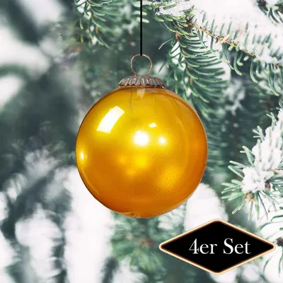 Produktbild von Christbaumschmuck aus Glas, Gold, XXL, Christbaum, 4er Set
