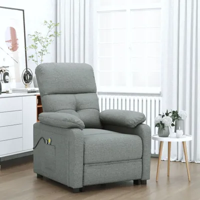 Image de The Living Store Fauteuil de massage électrique Tissu gris foncé
