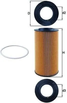 Produktbild von Ölfilter MAHLE OX 434D Filtereinsatz für GINAF X-Series für DAF CF