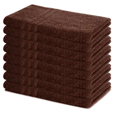 Produktbild von Lavea® 8er Set Handtücher 50x100 cm, Elena, 100% Baumwolle, Frottier Badetuch, Sporthandtuch, 60°C waschbar, Handtuch Set, Kaffeebraun