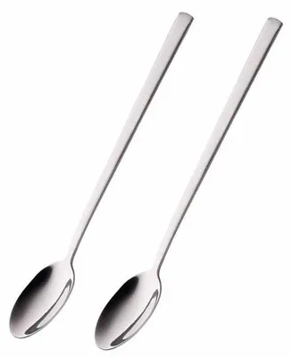 Productafbeelding van Zilverkleurige set van 2 - 18/10 roestvrij staal - Gepoet - Ideaal voor latte/ijsdesserts - Lengte 18,5 cm - Bestekvorken