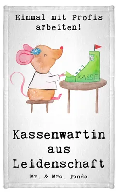 Produktbild von Mr. & Mrs. Panda Handtuch Kassenwartin Leidenschaft - Weiß - Geschenk, Verein, badezimmer, Witzig, Gästetuch, Lustig, Mini-Handtuch, Klein, gäste wc, Spruch