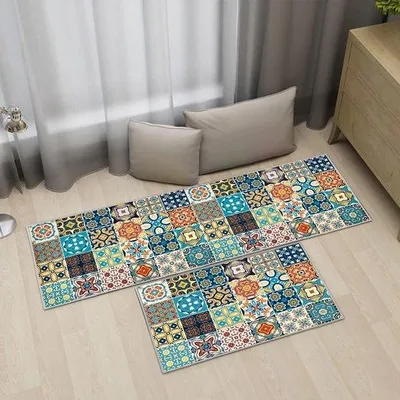 Obrázek produktu pro Protiskluzová rohož, omyvatelná, dvoudílná, proti únavě, 40 x 60 + 40 x 120 cm, kancelářské podlahové krytiny