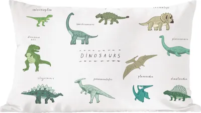 Produktbild von MuchoWow® Zierkissen Sofakissen Wohnzimmer Dekokissen 50x30 cm Kinderzimmer - Farben - Dinosaurier - Junge - Mädchen - Kind - Wohnzimmerdekoration - Polster mit Photo