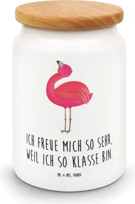 Produktbild von Mr. & Mrs. Panda Dose Flamingo Stolz - Weiß - Geschenk, Mama, Kaffeedose, glücklich, Schwester, Keksdose, Aufbewahrungsdose, Rosa, Vorratsbehälter, behälter
