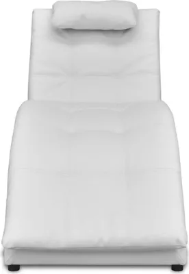 Obrázek produktu pro vidaXL Chaise Longue s polštářem Bílá umělá kůže