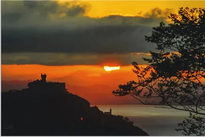 Produktbild von ARTland Wandbild Alu für Innen & Outdoor Sonnenuntergang San Sebastian Donostia Größe: 30x20 cm