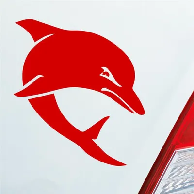 Produktbild von Auto Aufkleber Böser Delphin Delfin Angry Dolphin Tier Tuning 10x9 cm Rot Sticker Heckscheibenaufkleber