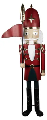Produktbild von Clayre & Eef Weihnachtsdekoration Nussknacker 69x36x179 cm Rot Metall