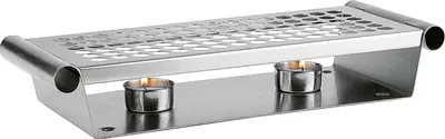 Immagine prodotto di Scaldavivande APS a 2 fuochi (L)340 x (P)130 x (H)60 mm in acciaio inox, lucido opaco, per 2 tea light