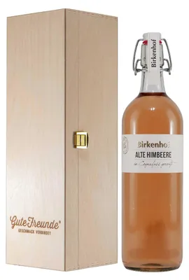 Produktbild von Birkenhof Alte Himbeere Beerenbrand mit Geschenk-Holzkiste