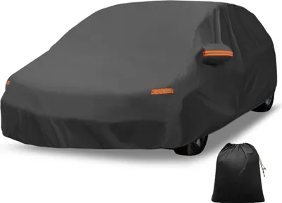 Produktbild von Autoabdeckung fš¹r Toyota Prius Hatchback Aluminiumfolie Outdoor Vollabdeckung Autoabdeckung Alle Wetter Wasserdicht Winddicht Schutz mit Fahrertš¹r Rei?verschluss Schwarz