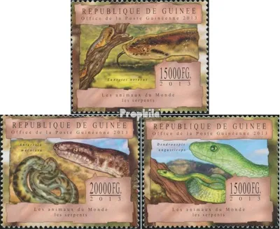 Produktbild von Briefmarken Guinea 2013 Mi 9817-9819 (kompl. Ausgabe) postfrisch Schlangen (Eunectes notaeus)